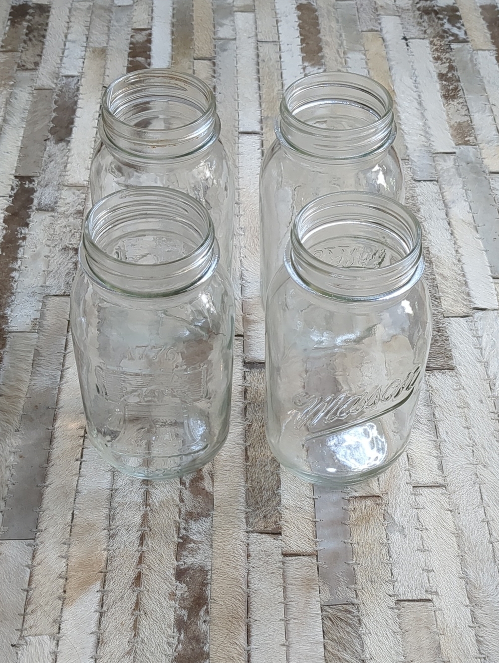 Anchor Hocking Vintage 1776-1976 Bicentennial Liberty Bell Mason Jar (Set Of 4)